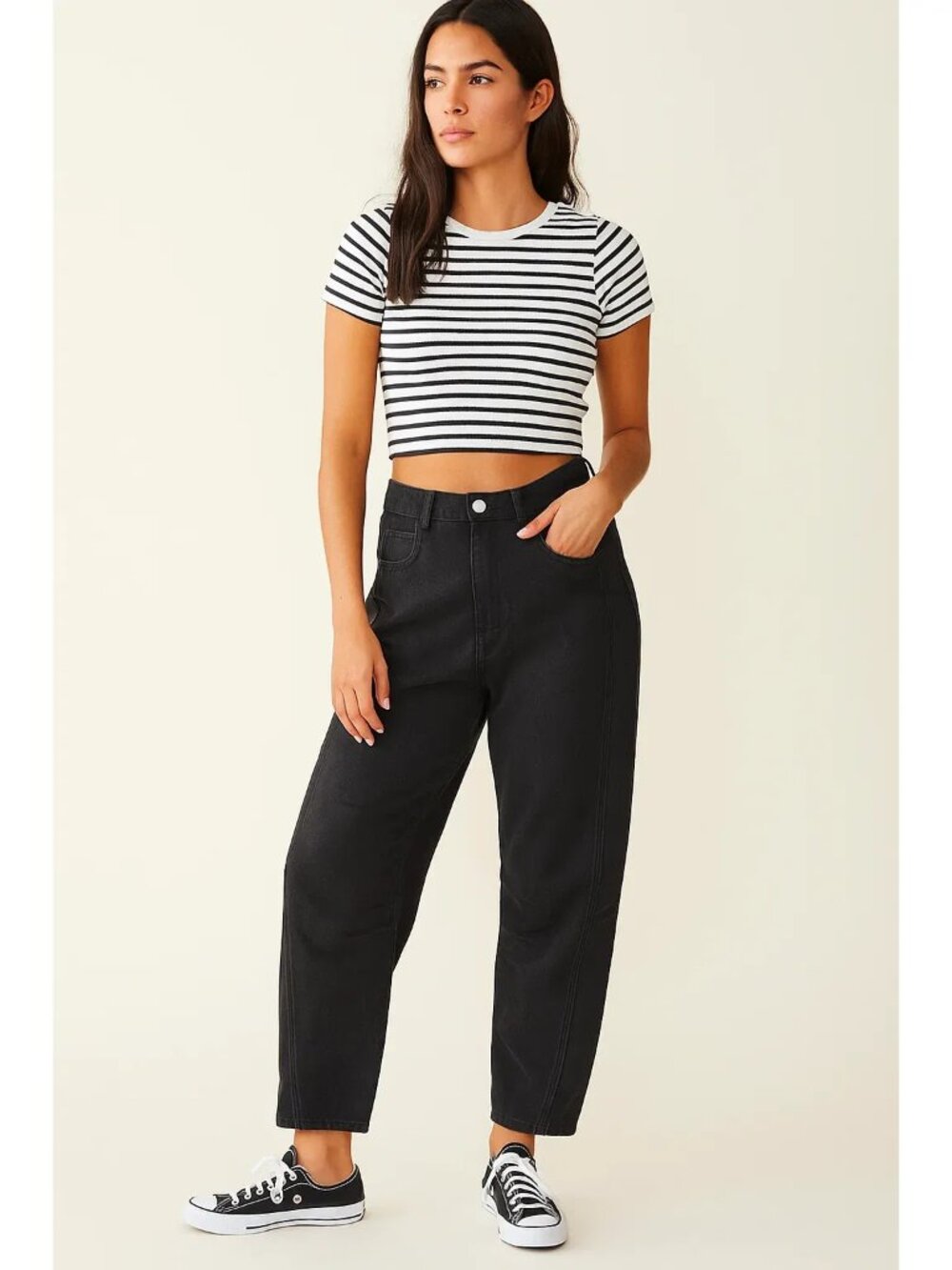 Good Wear Club High Rise Barrel Jeans Black Size Medium New With Tags
